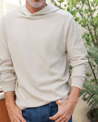 Caza Slubbly Organic Cotton Hoodie / Cream Off White