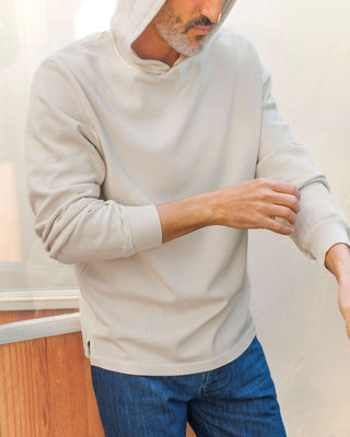 Caza Slubbly Organic Cotton Hoodie / Cream Off White