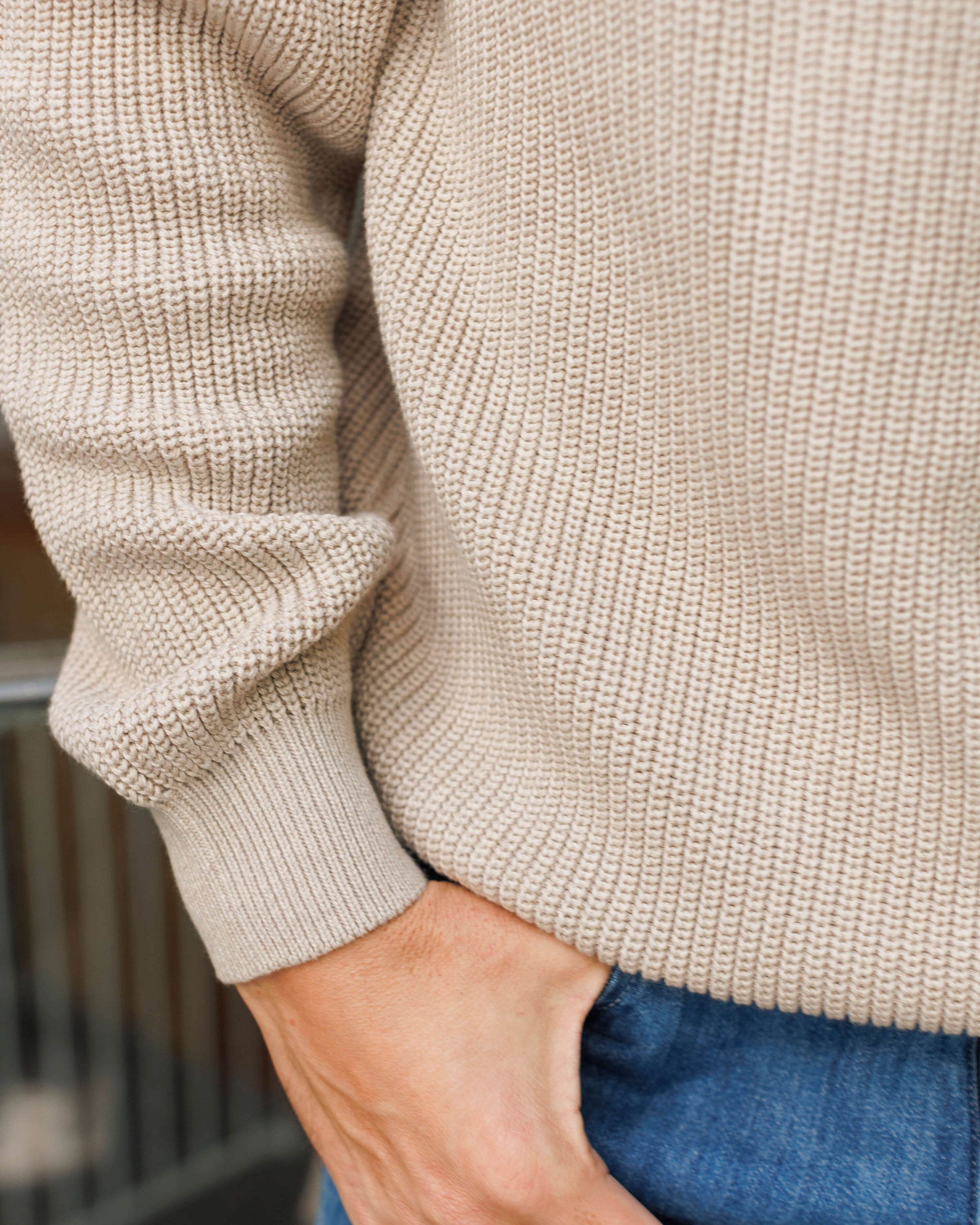 Bay Organic Cotton Chunky Knit Sweater / Natural Bone