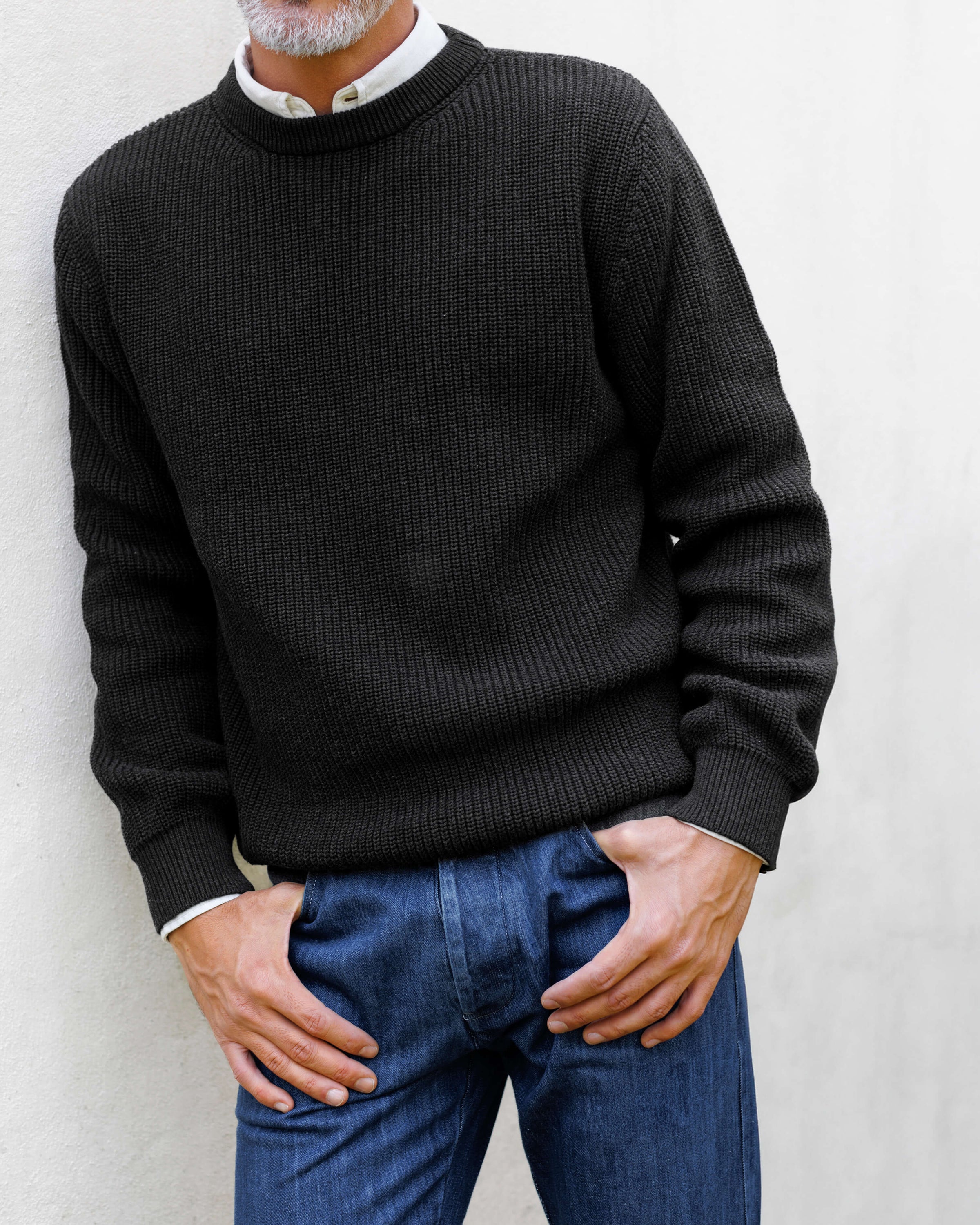 Bay Organic Cotton Chunky Knit Sweater / Dark Navy Blue