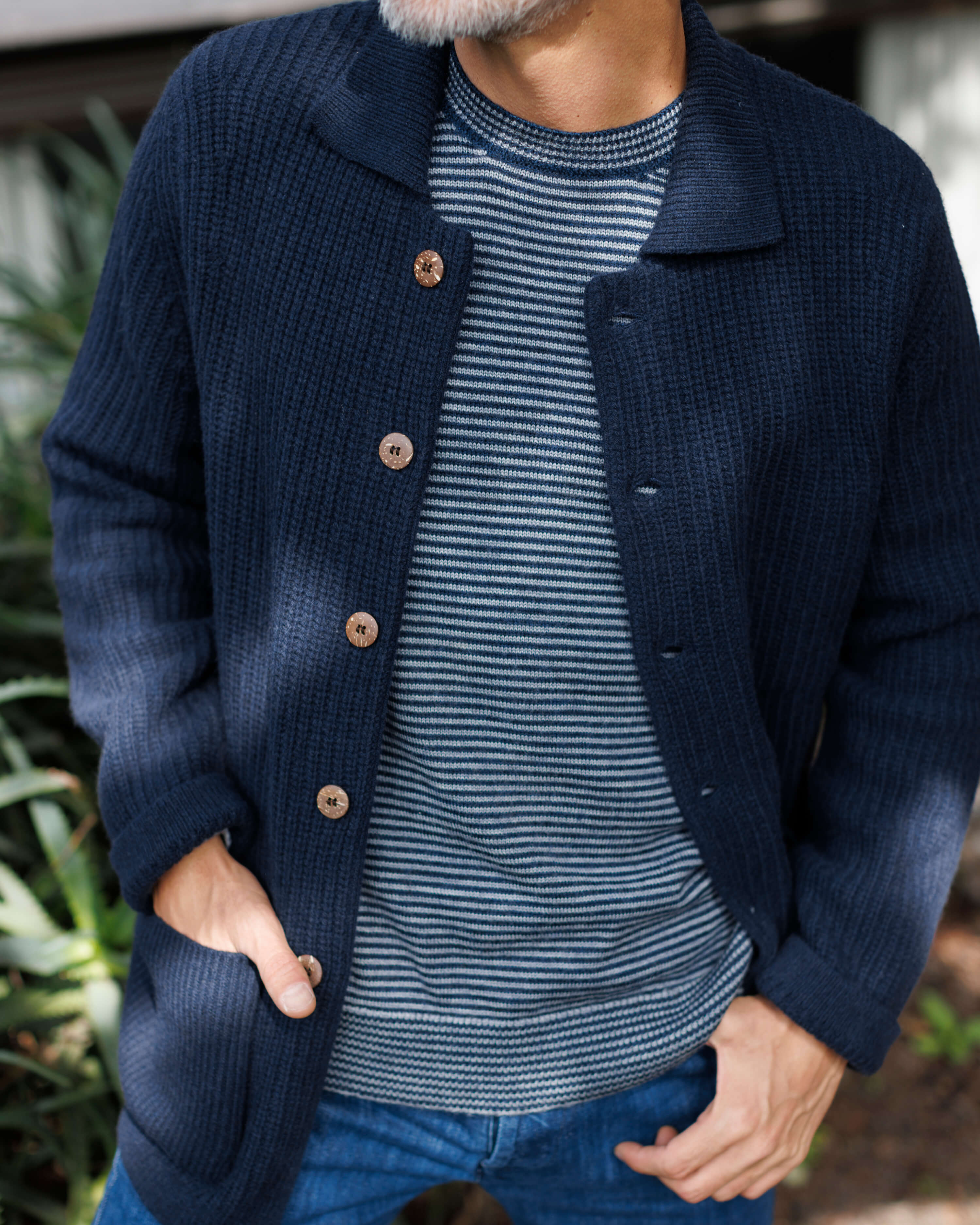 Knit Kite Heavyweight Merino Wool Jacket / Deep Blue Indigo – Alex
