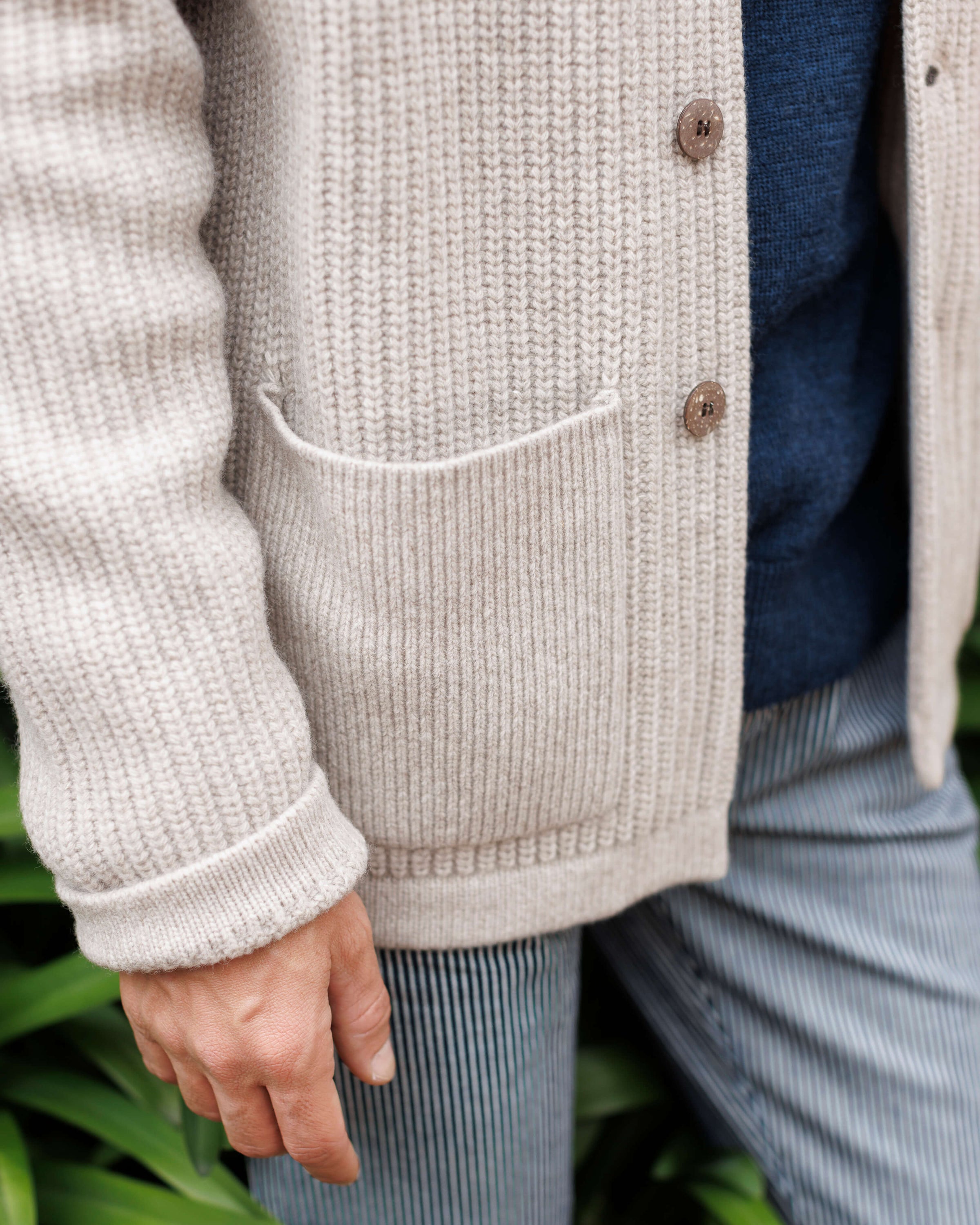 Knit Kite Heavyweight Merino Wool Jacket / Natural Bone