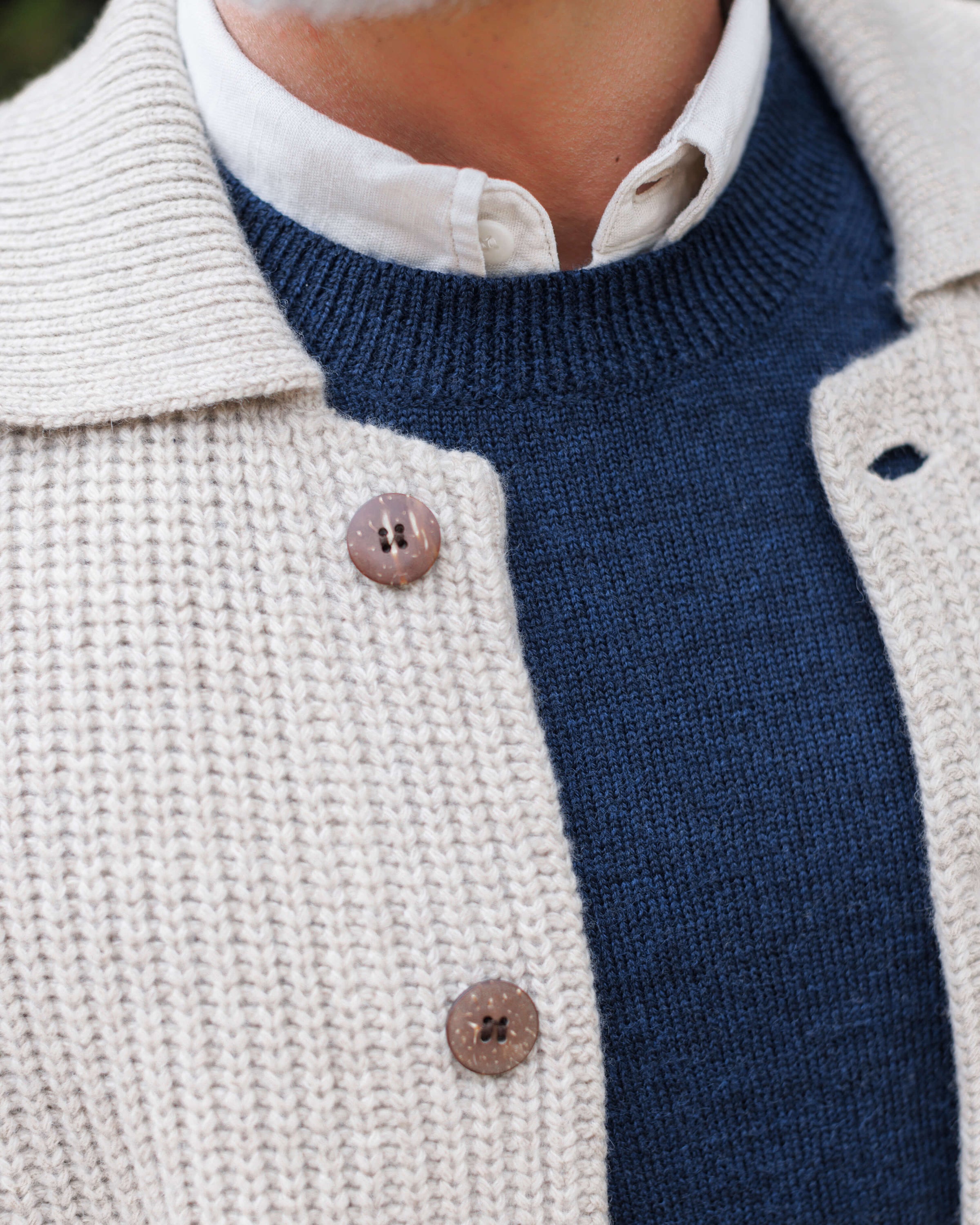 Knit Kite Heavyweight Merino Wool Jacket / Natural Bone