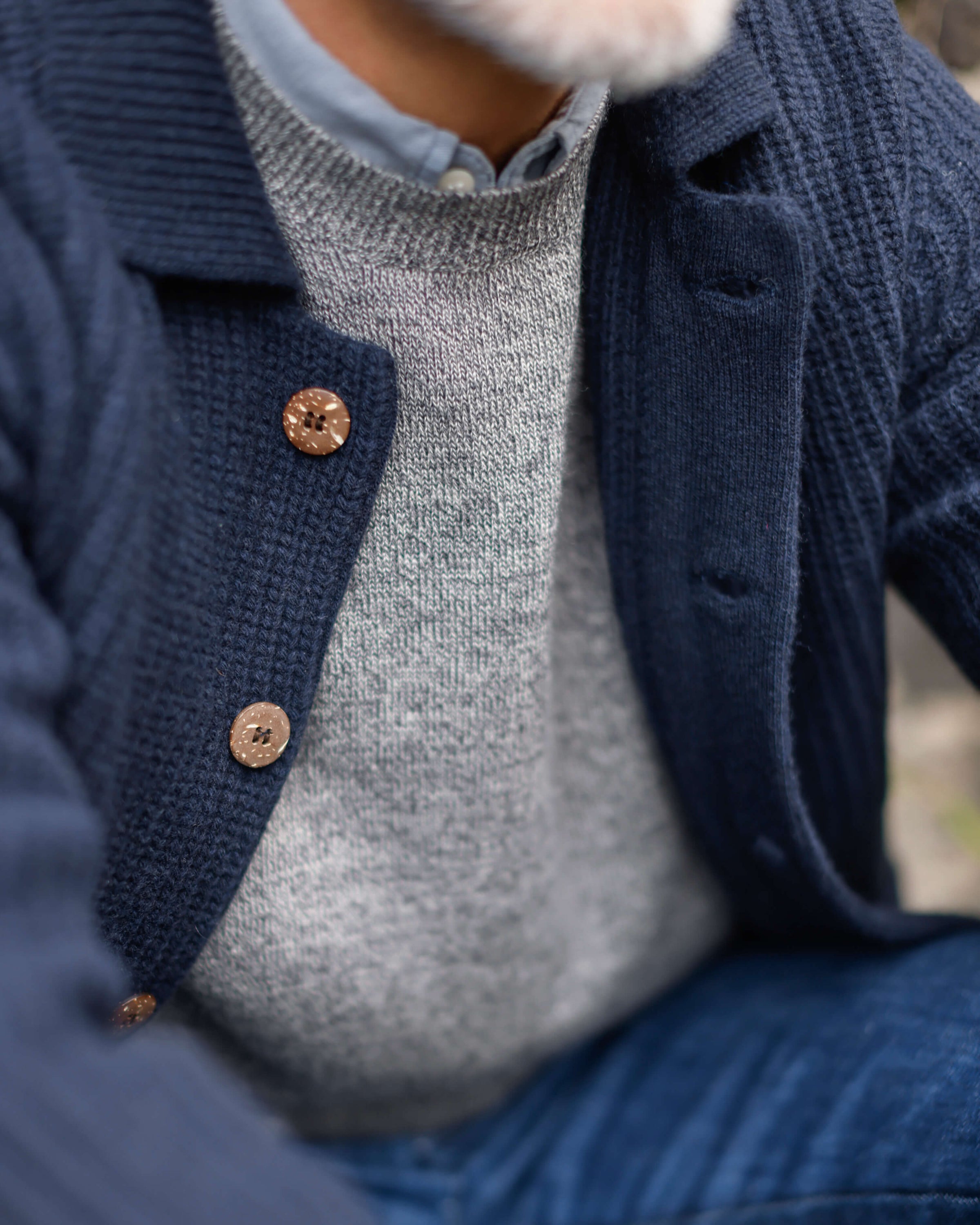 Knit Kite Heavyweight Merino Wool Jacket / Deep Blue Indigo