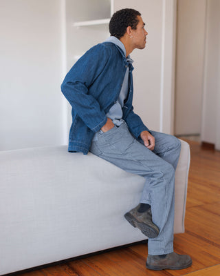 Caza Slubbly Organic Cotton Hoodie / Faded Blue Wave