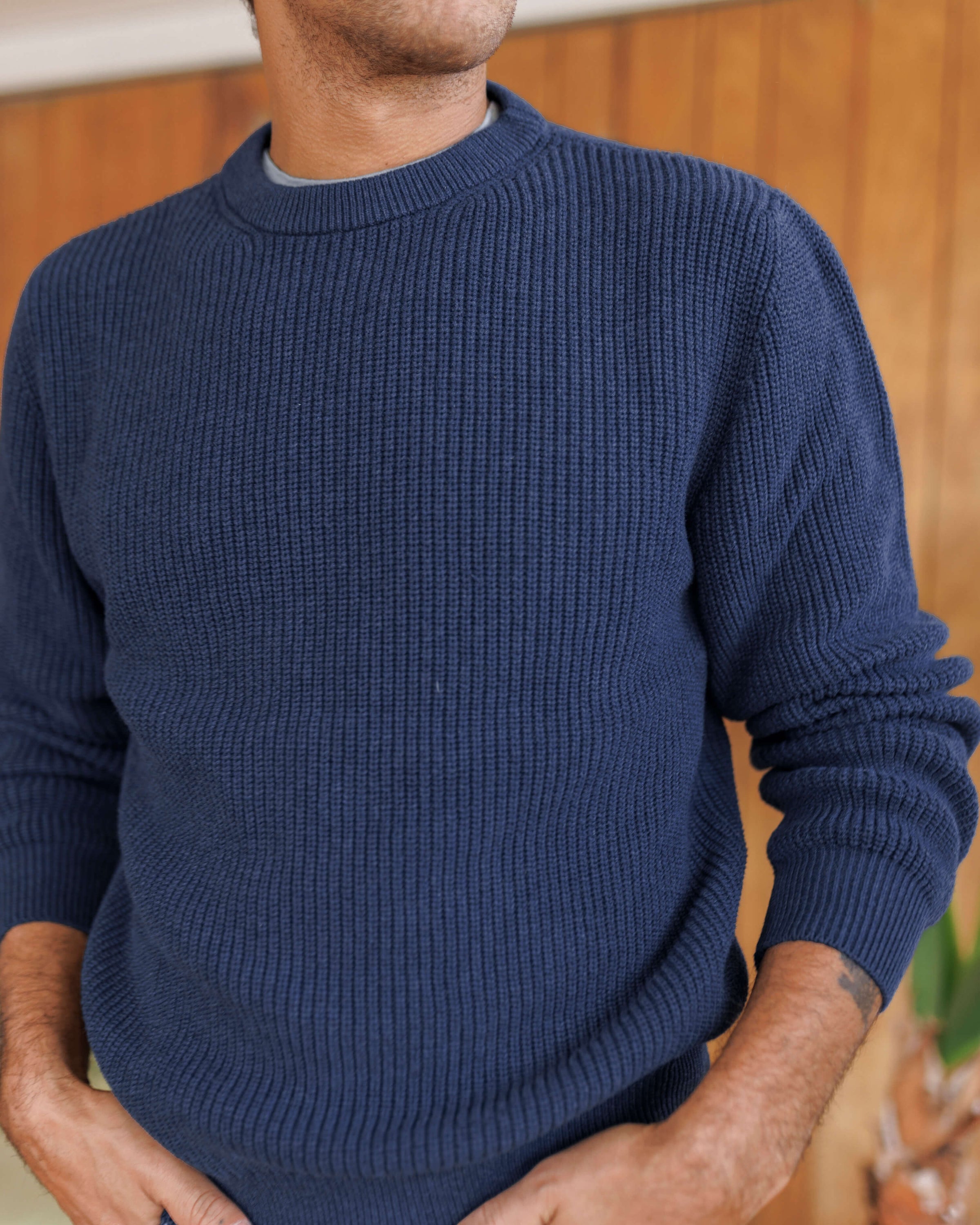 Bay Organic Cotton Chunky Knit Sweater / Deep Blue Indigo