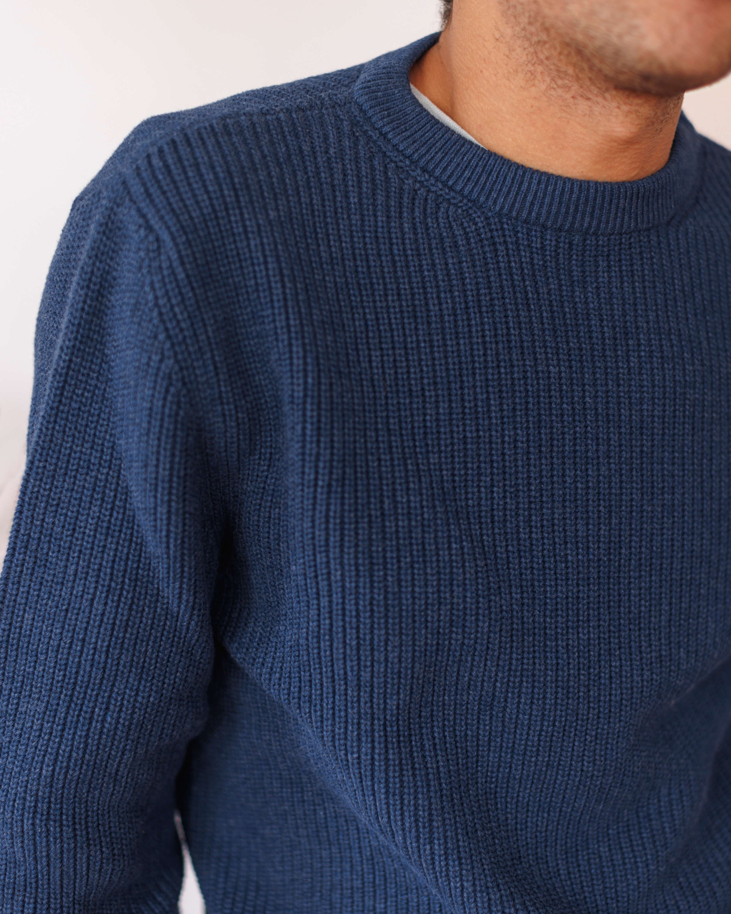 Bay Organic Cotton Chunky Knit Sweater / Deep Blue Indigo