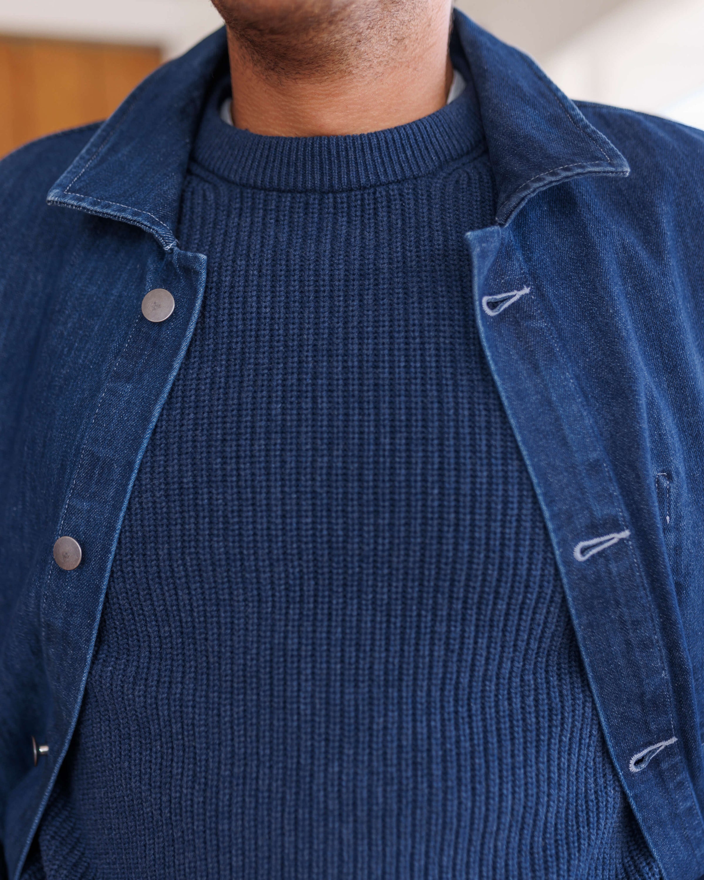 Bay Organic Cotton Chunky Knit Sweater / Deep Blue Indigo