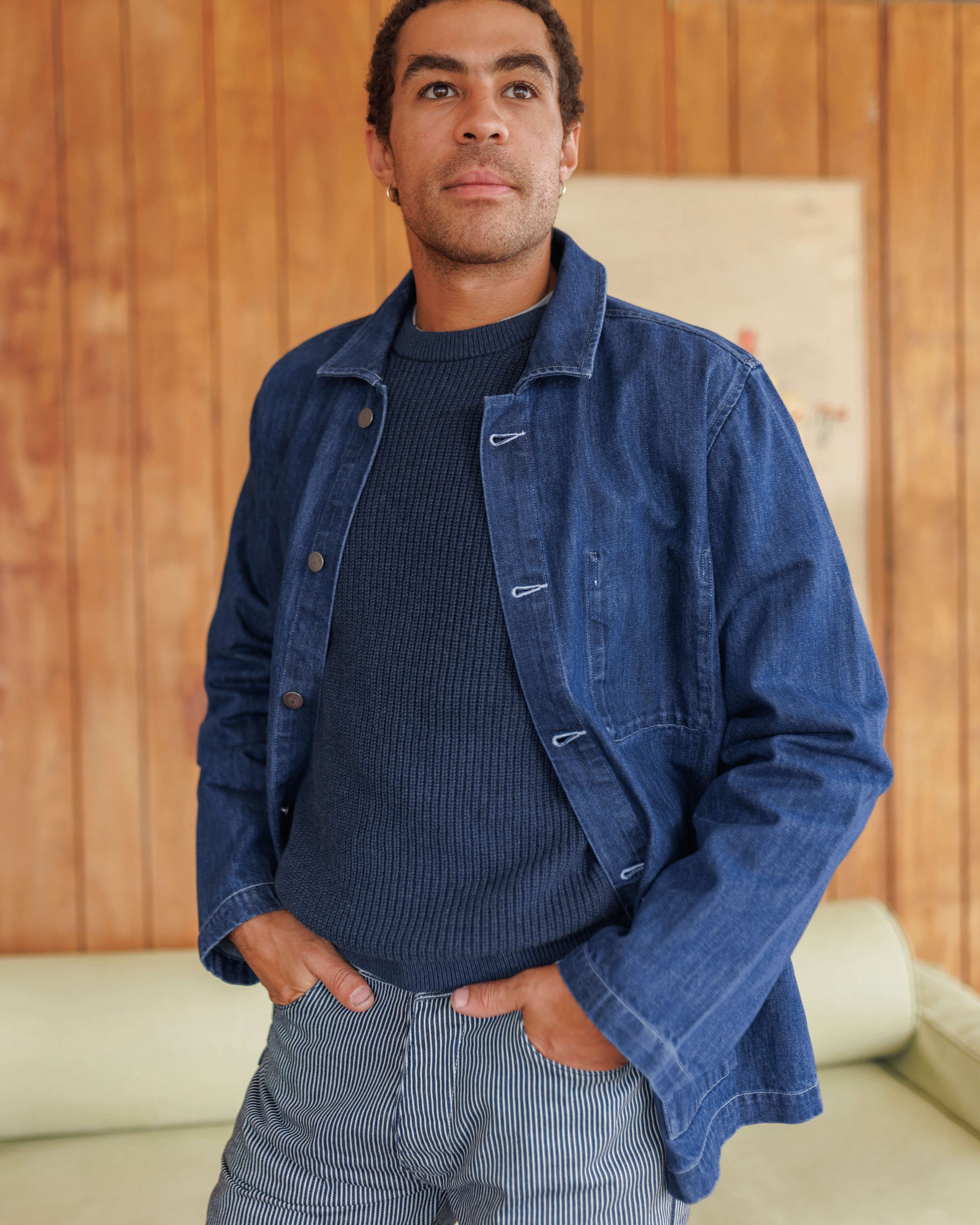 Bay Organic Cotton Chunky Knit Sweater / Deep Blue Indigo