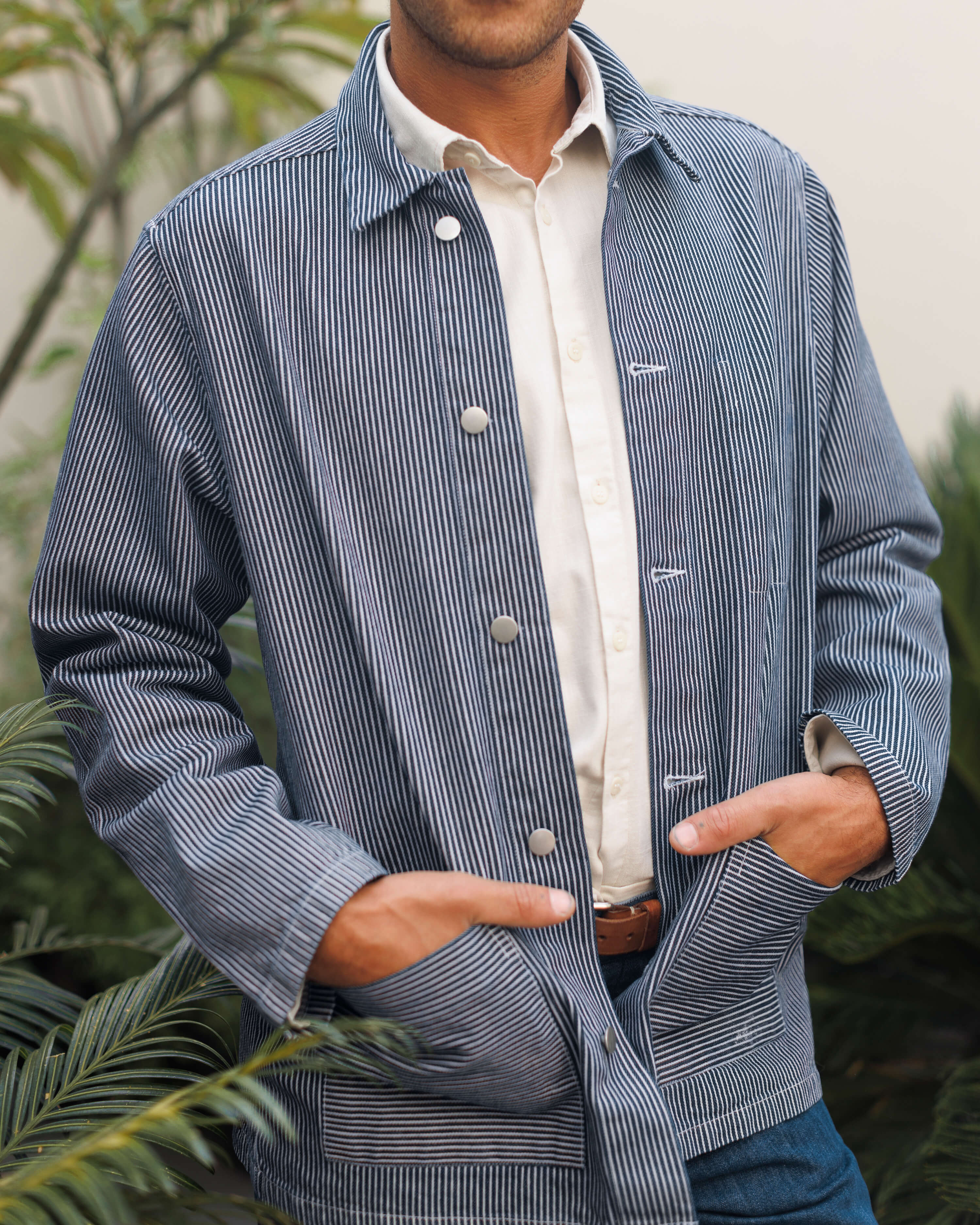 Denim Kite Jacket / Blue and White Stripe Indigo Lines – Alex Crane