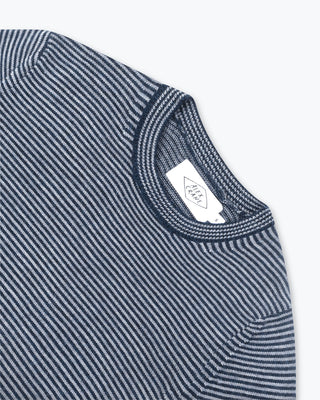 Campo Organic Merino Wool Sweater / Blue and White Stripe Indigo Lines