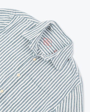 Cloud Flannel / Indigo Lines