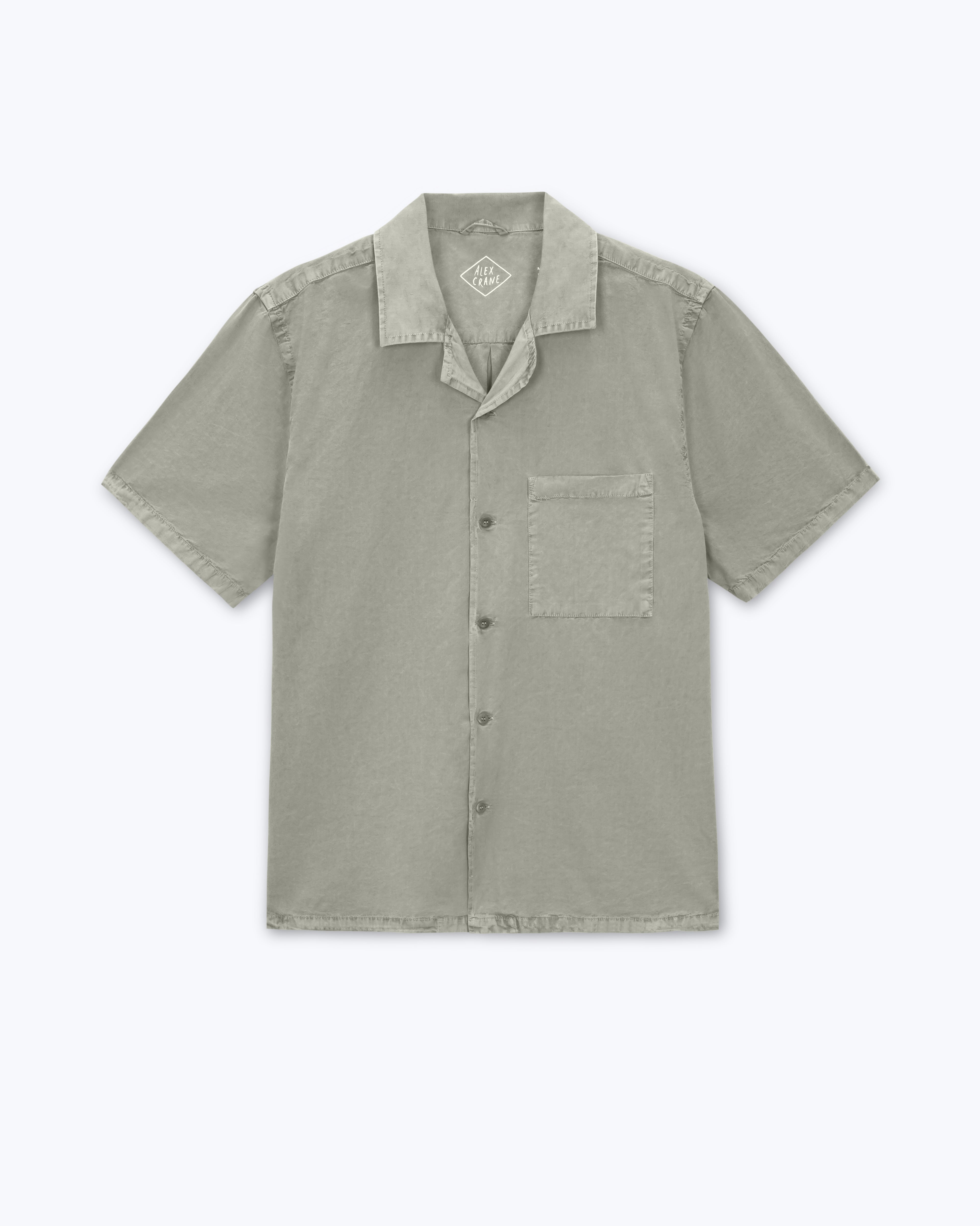 Lightweight, Airy, Textured Organic Cotton Camp Collar Short