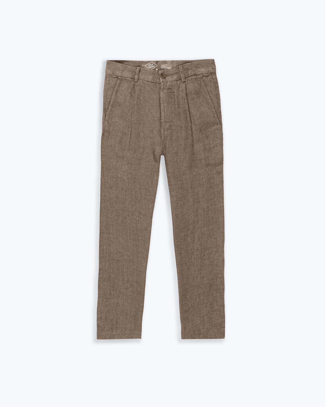 Alta Linen Pleated Trousers / Brown Chai Twill