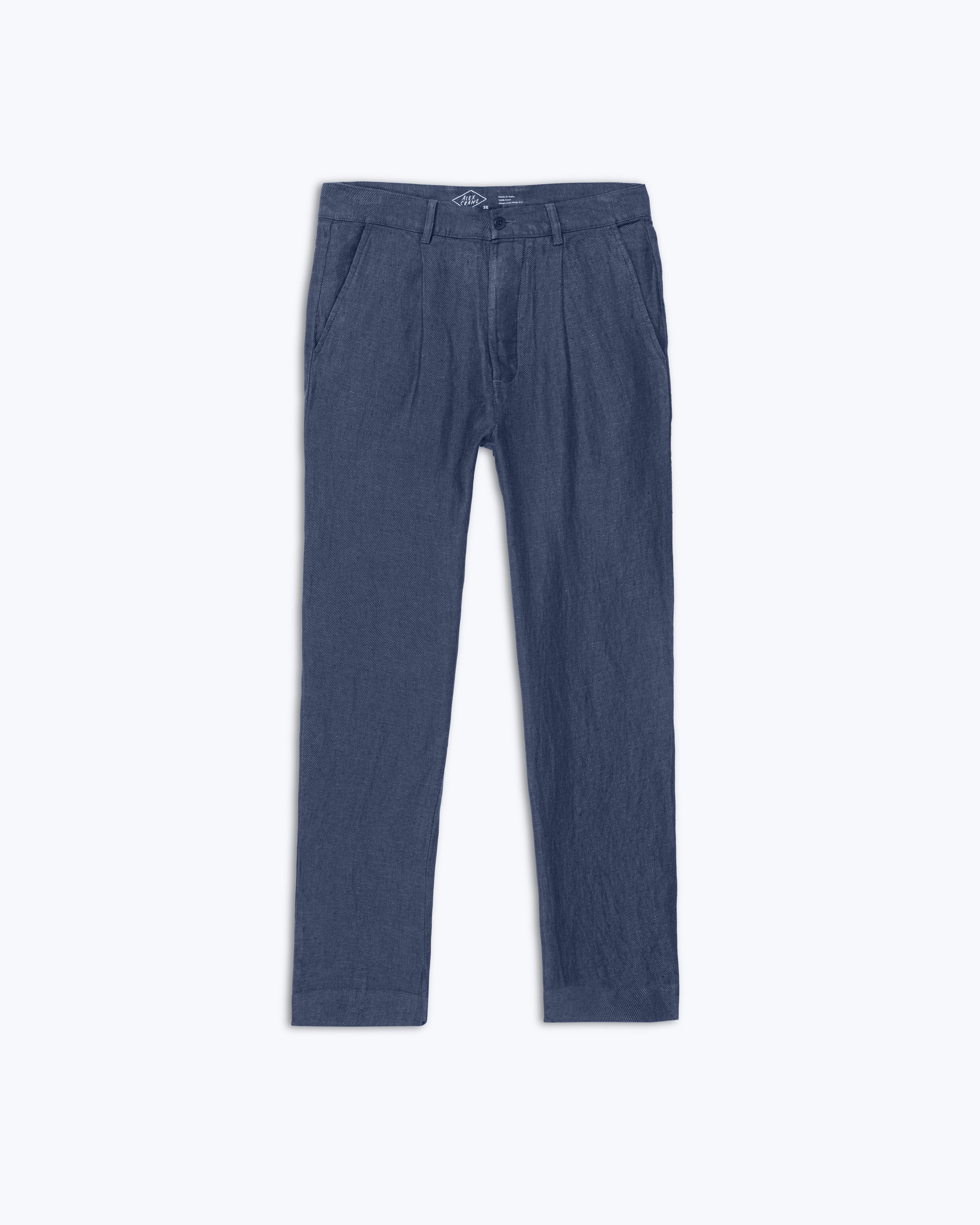 Alta Linen Pleated Trousers / Blue Indigo Twill