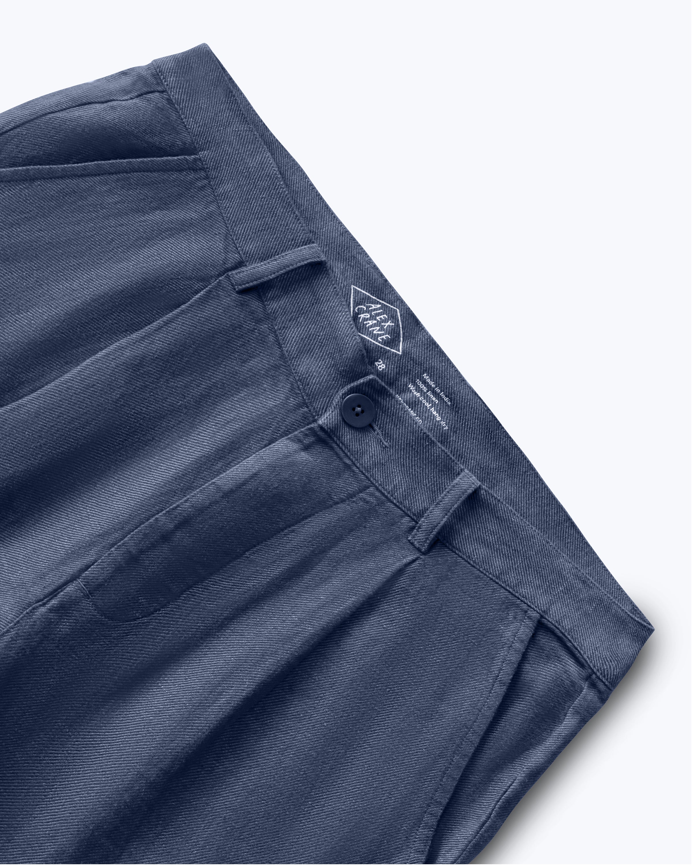 Alta Linen Pleated Trousers / Blue Indigo Twill