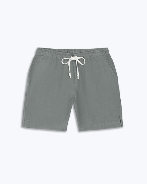 Bo Linen Drawstring Shorts - Sustainable French Linen / Faded