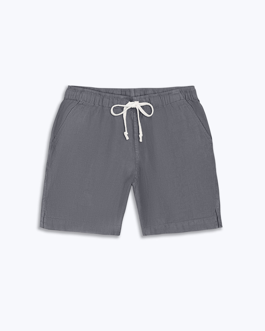 Bo Linen Drawstring Shorts - Sustainable French Linen / Faded Grey Slate