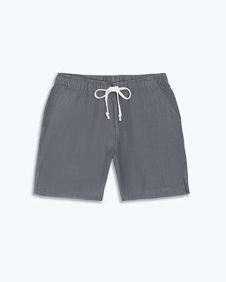 Bo Linen Drawstring Shorts - Sustainable French Linen / Faded Grey Slate
