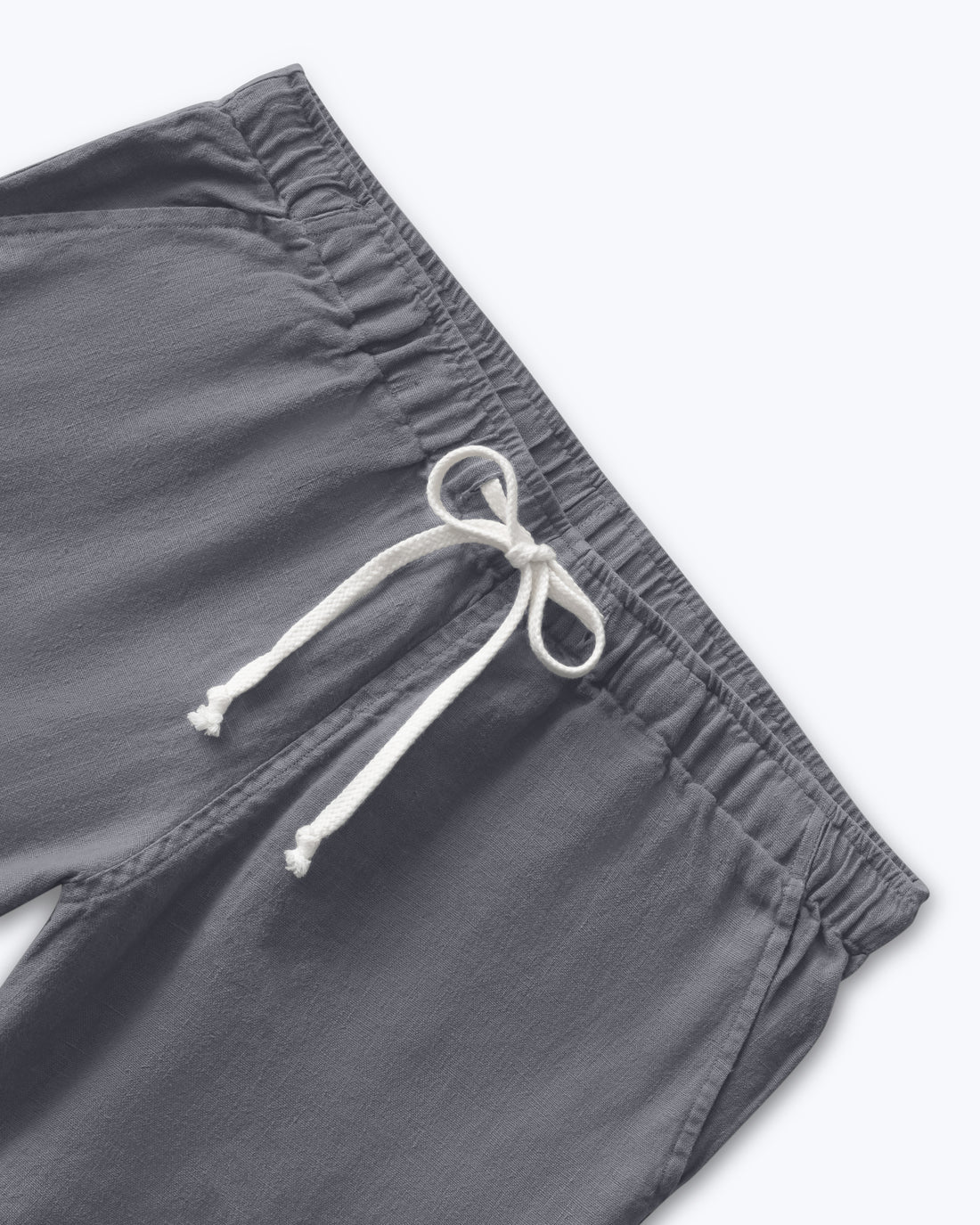 Bo Linen Drawstring Shorts - Sustainable French Linen / Faded Grey Slate