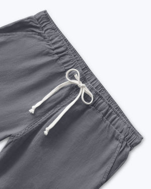 Bo Linen Drawstring Shorts - Sustainable French Linen / Faded Grey Slate