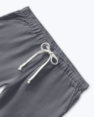 Bo Linen Drawstring Shorts - Sustainable French Linen / Faded Grey Slate