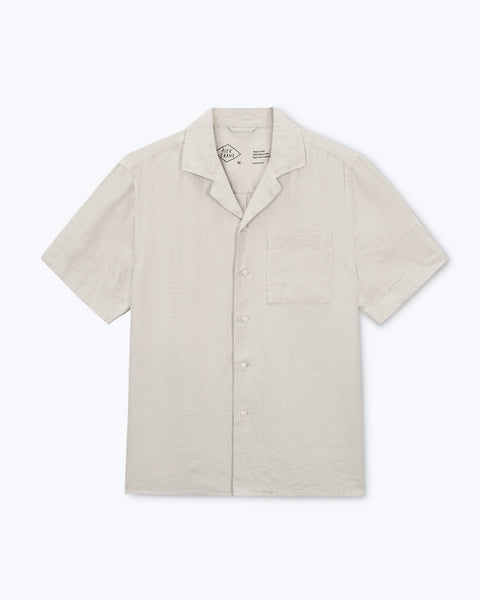 Camp Collar Linen Shirt - Sustainable French Linen / Twill Natural