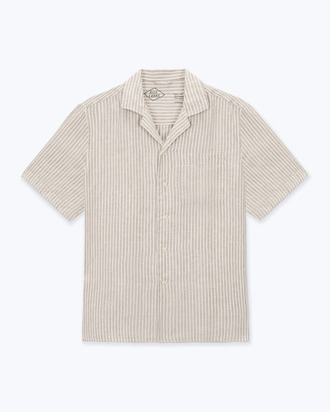 Camp Collar Linen Shirt - Sustainable French Linen / Natural and