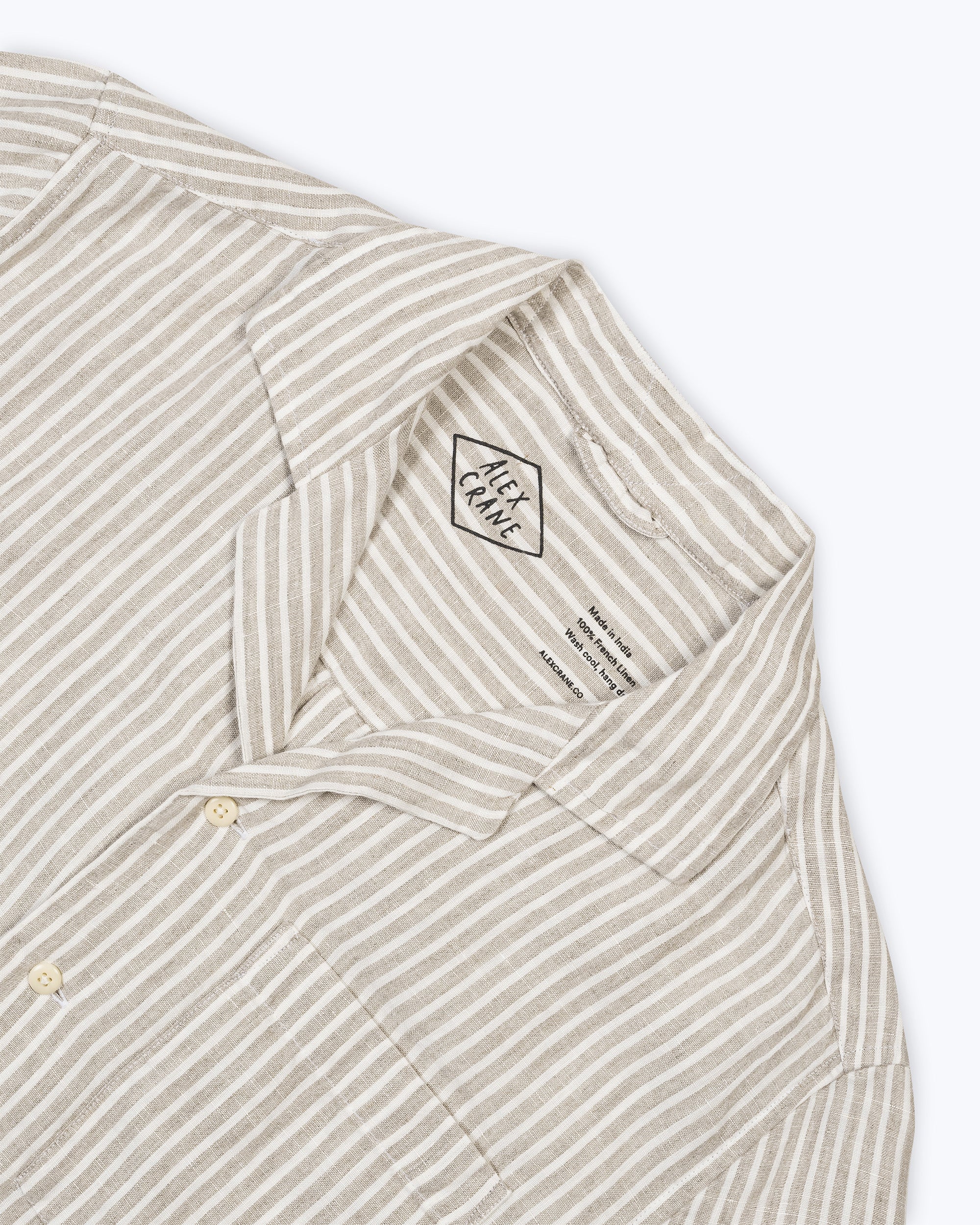 Camp Collar Linen Shirt - Sustainable French Linen / Natural and