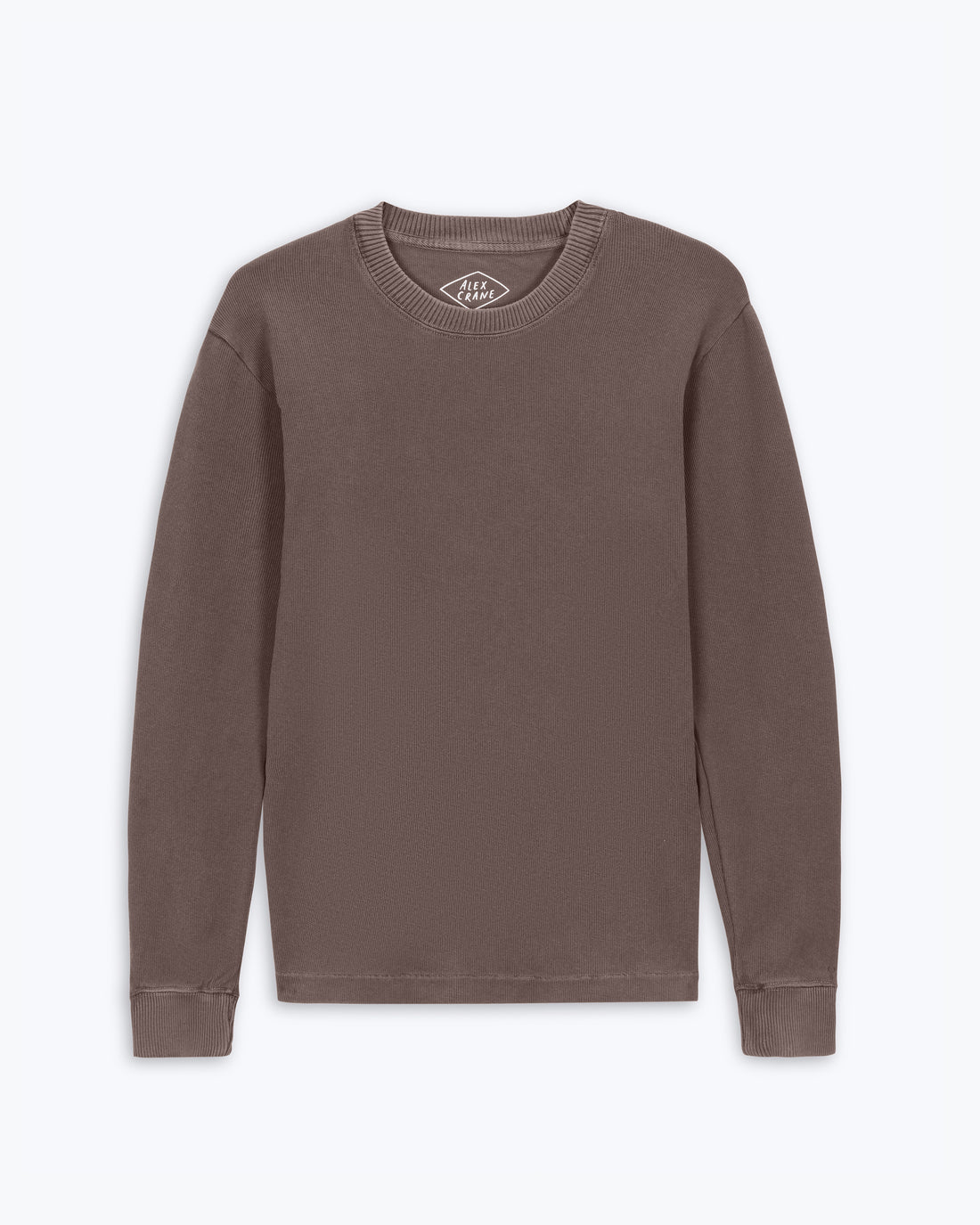 Caza Slubbly Organic Cotton Crewneck Sweatshirt / Faded Brown Coffee