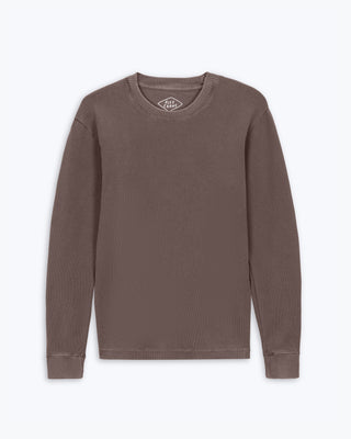 Caza Slubbly Organic Cotton Crewneck Sweatshirt / Faded Brown Coffee