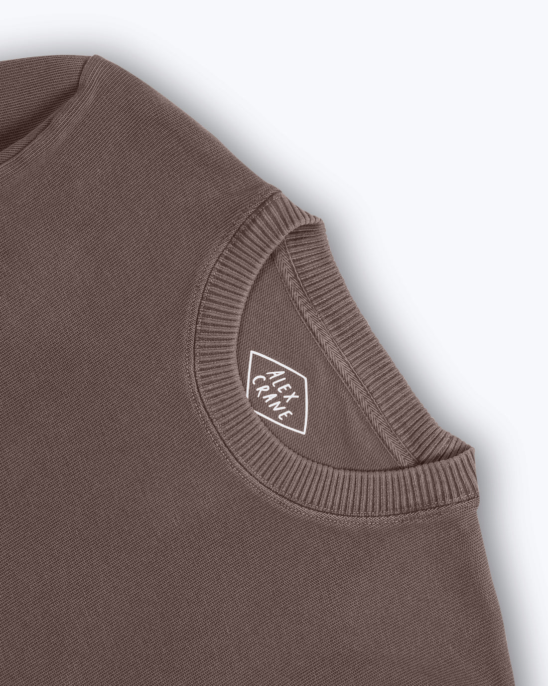 Caza Slubbly Organic Cotton Crewneck Sweatshirt / Faded Brown Coffee