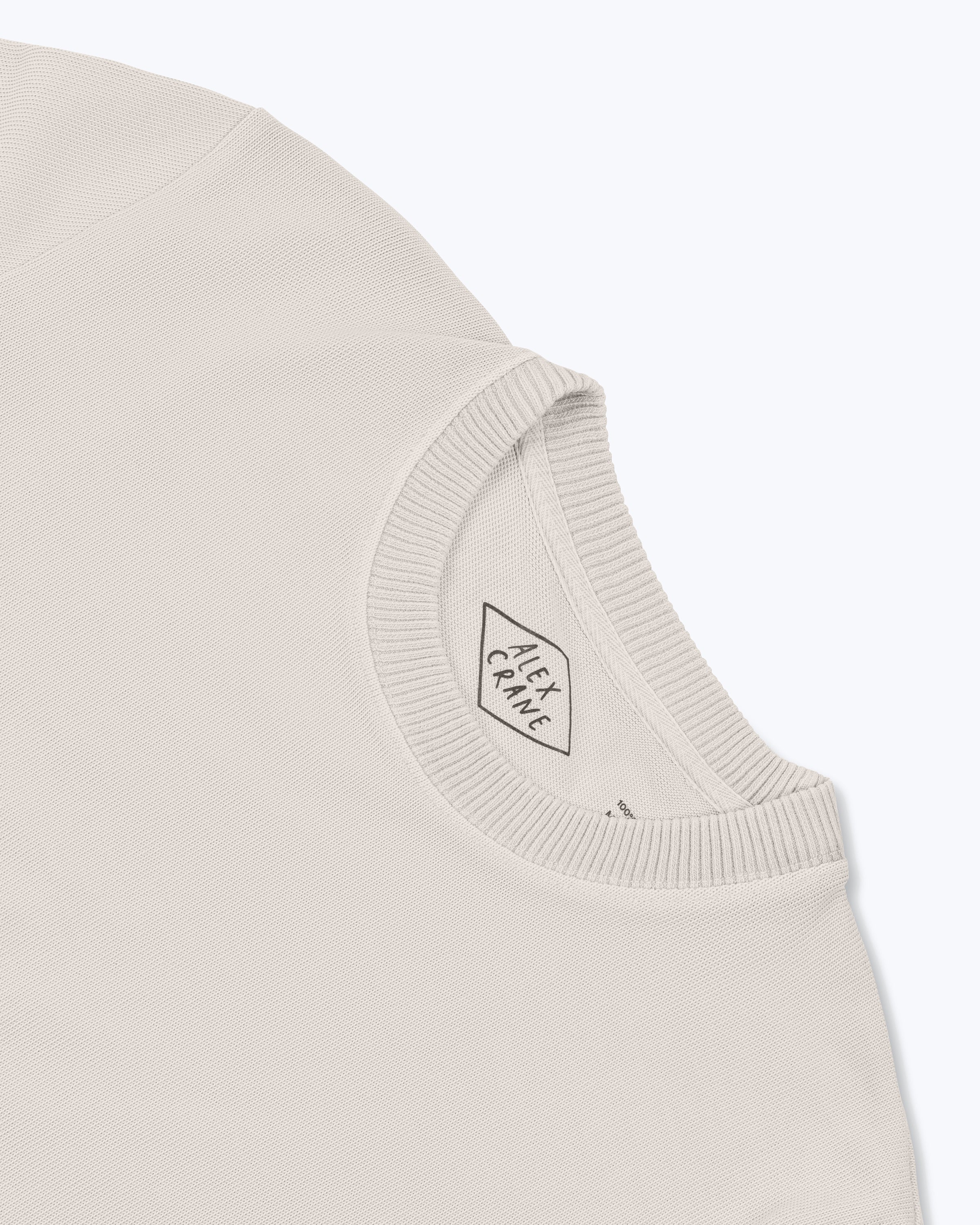 Caza Slubbly Organic Cotton Crewneck Sweatshirt / Cream Off White