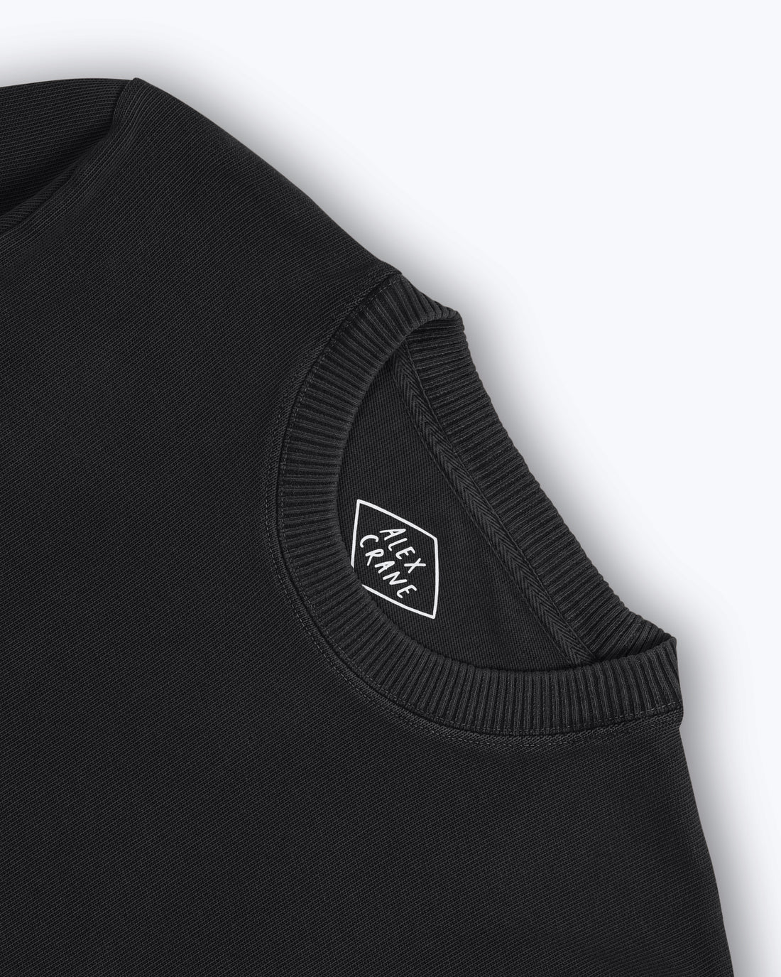 Caza Slubbly Organic Cotton Crewneck Sweatshirt / Black Night