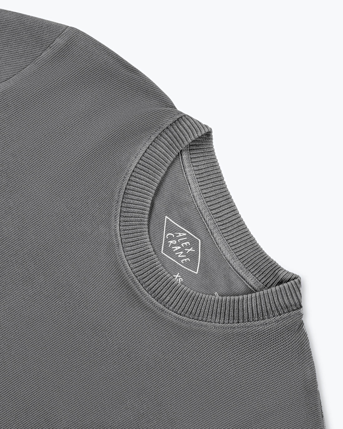 Caza Slubbly Organic Cotton Crewneck Sweatshirt / Faded Grey Slate