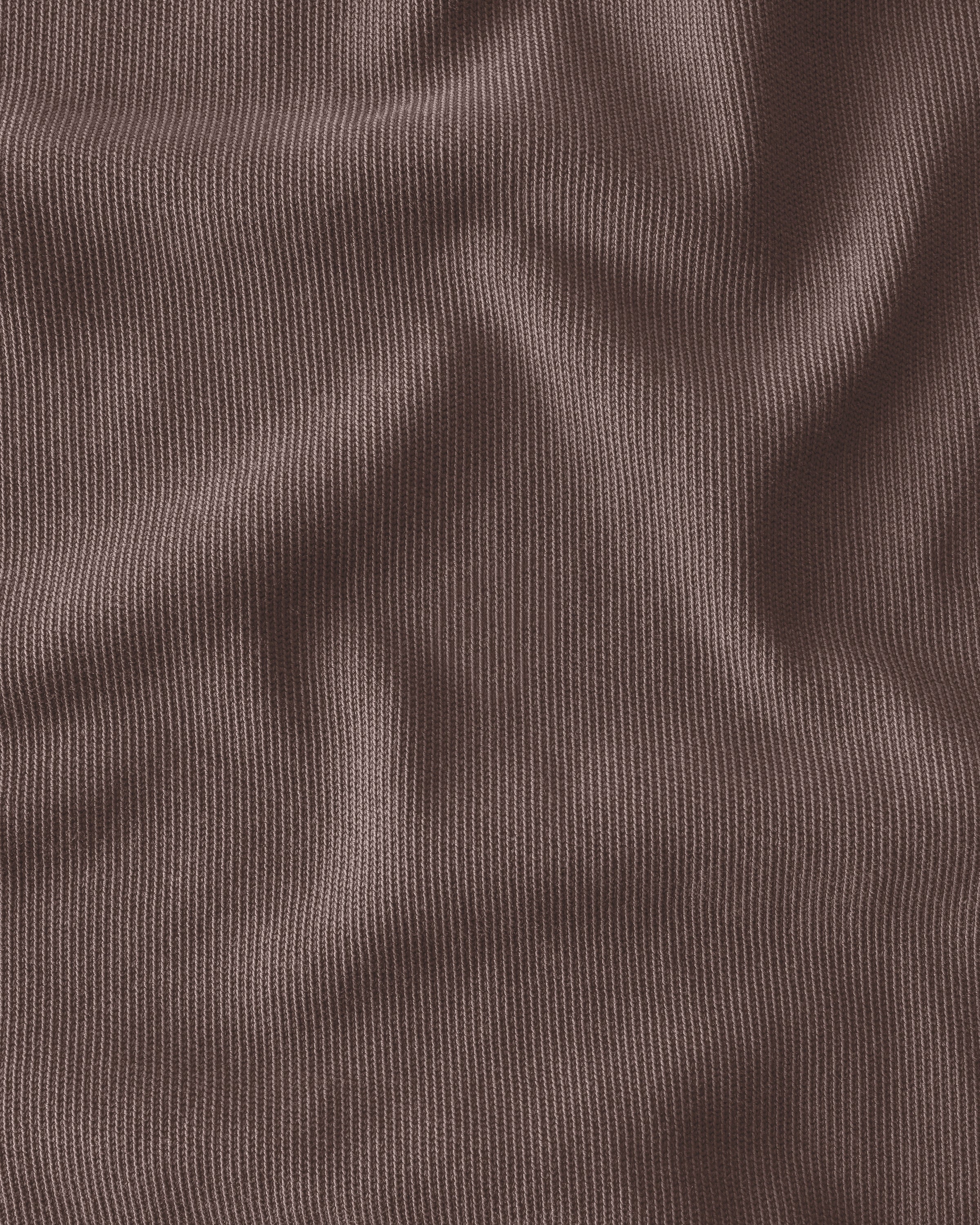 Caza Slubbly Organic Cotton Long Sleeve Polo / Faded Brown Coffee