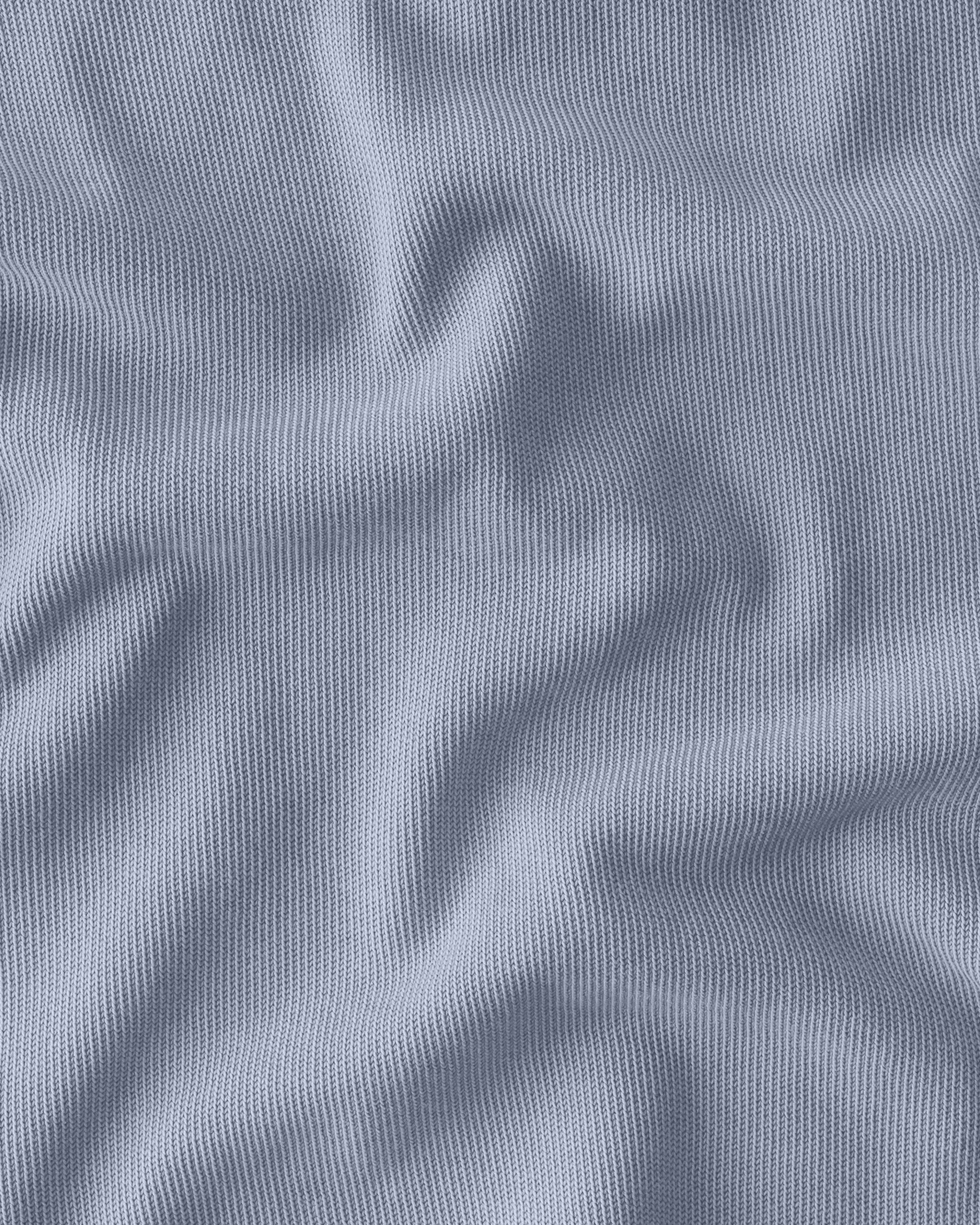 Caza Slubbly Organic Cotton Button Up Shirt / Faded Blue Wave