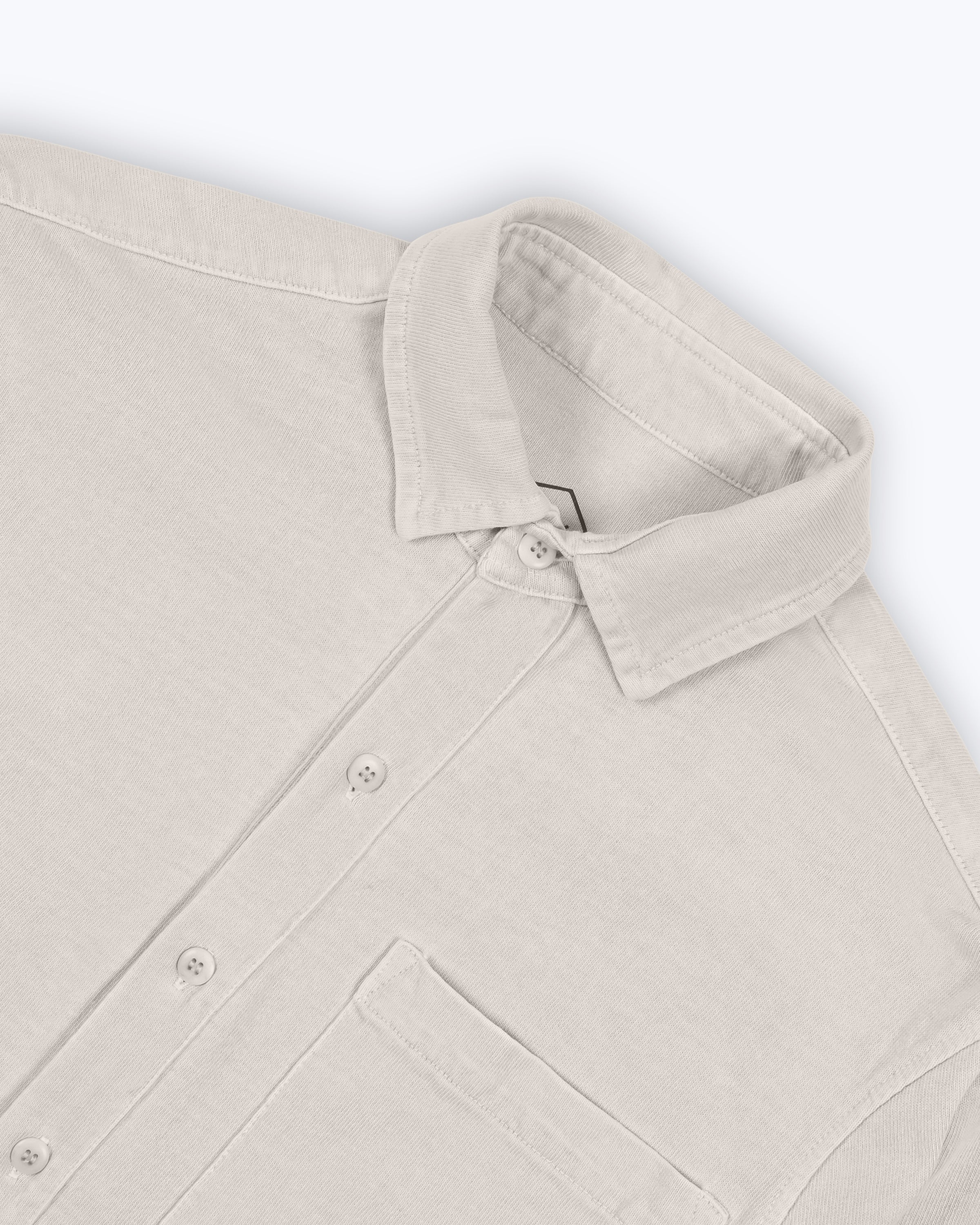 Caza Slubbly Organic Cotton Button Up Shirt / Cream Off White