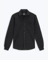 Caza Slubbly Organic Cotton Button Up Shirt / Black Night