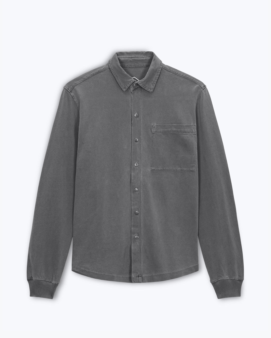 Caza Slubbly Organic Cotton Button Up Shirt / Faded Grey Slate