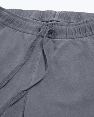 Caza Slubbly Organic Cotton Drawstring Shorts / Faded Grey Slate
