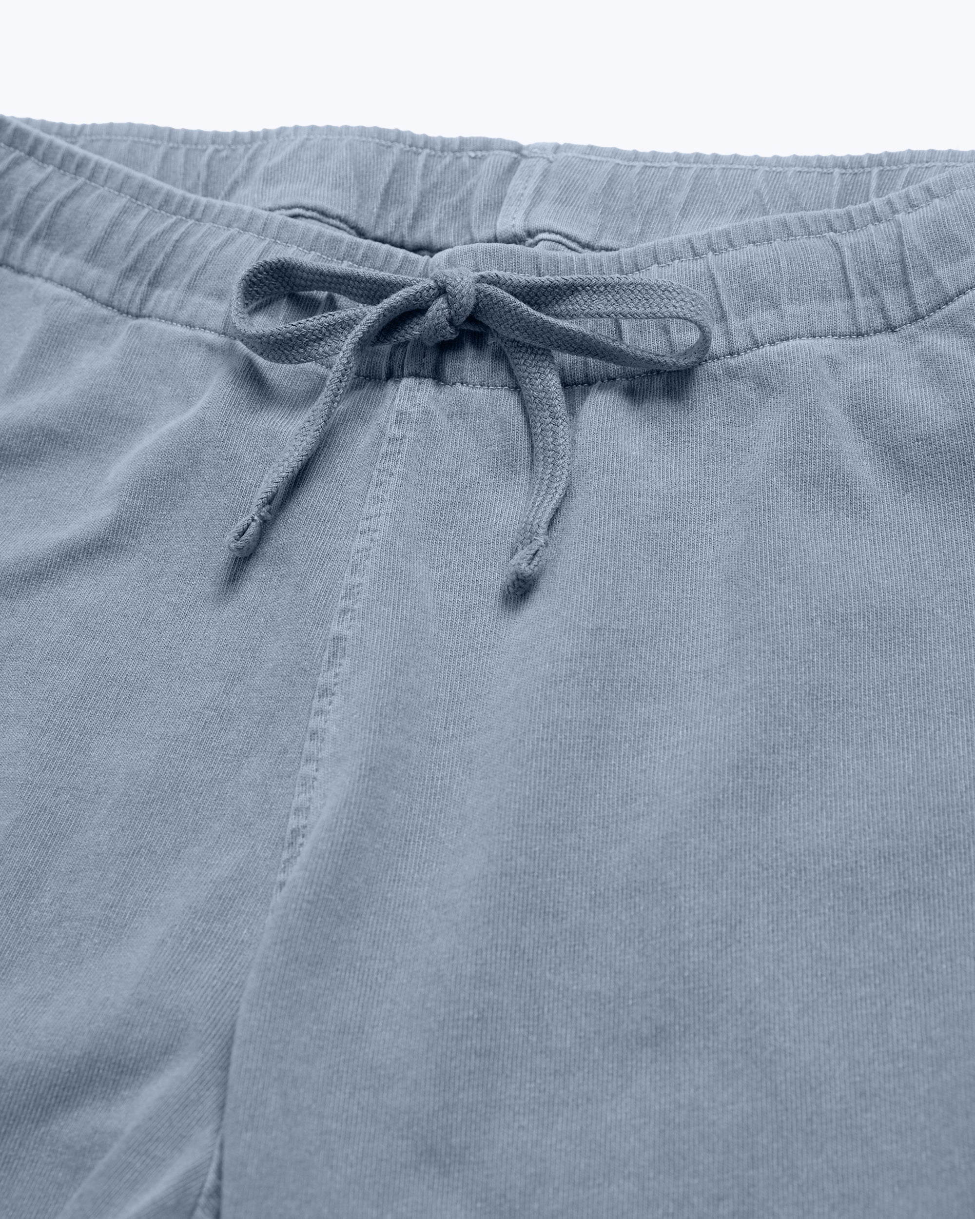 Caza Slubbly Organic Cotton Drawstring Shorts / Faded Blue Wave