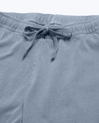 Caza Slubbly Organic Cotton Drawstring Shorts / Faded Blue Wave