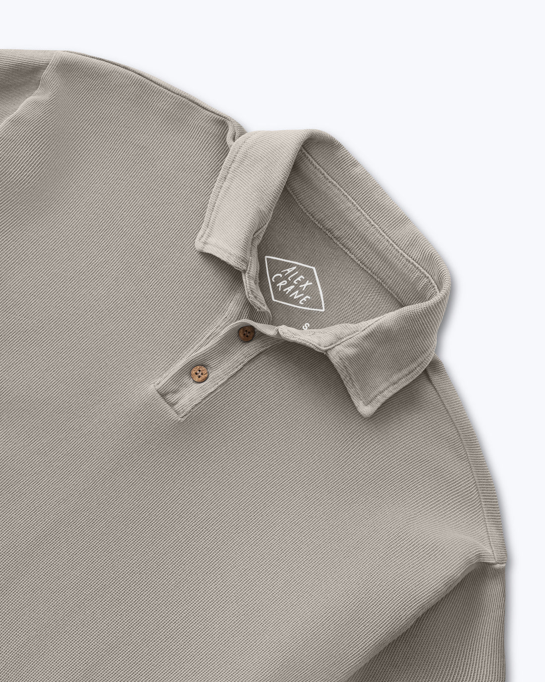 Caza Slubbly Organic Cotton Long Sleeve Polo / Brown Gold Clay