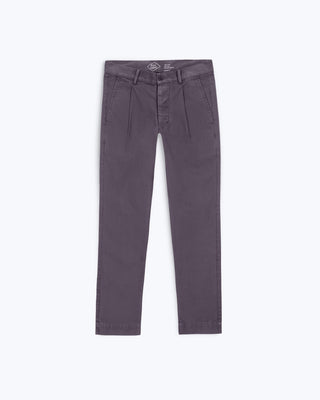 Organic Cotton Alta Pleated Trousers / Purple Grey Ash