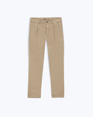 Organic Cotton Alta Pleated Trousers / Brown Gold Clay