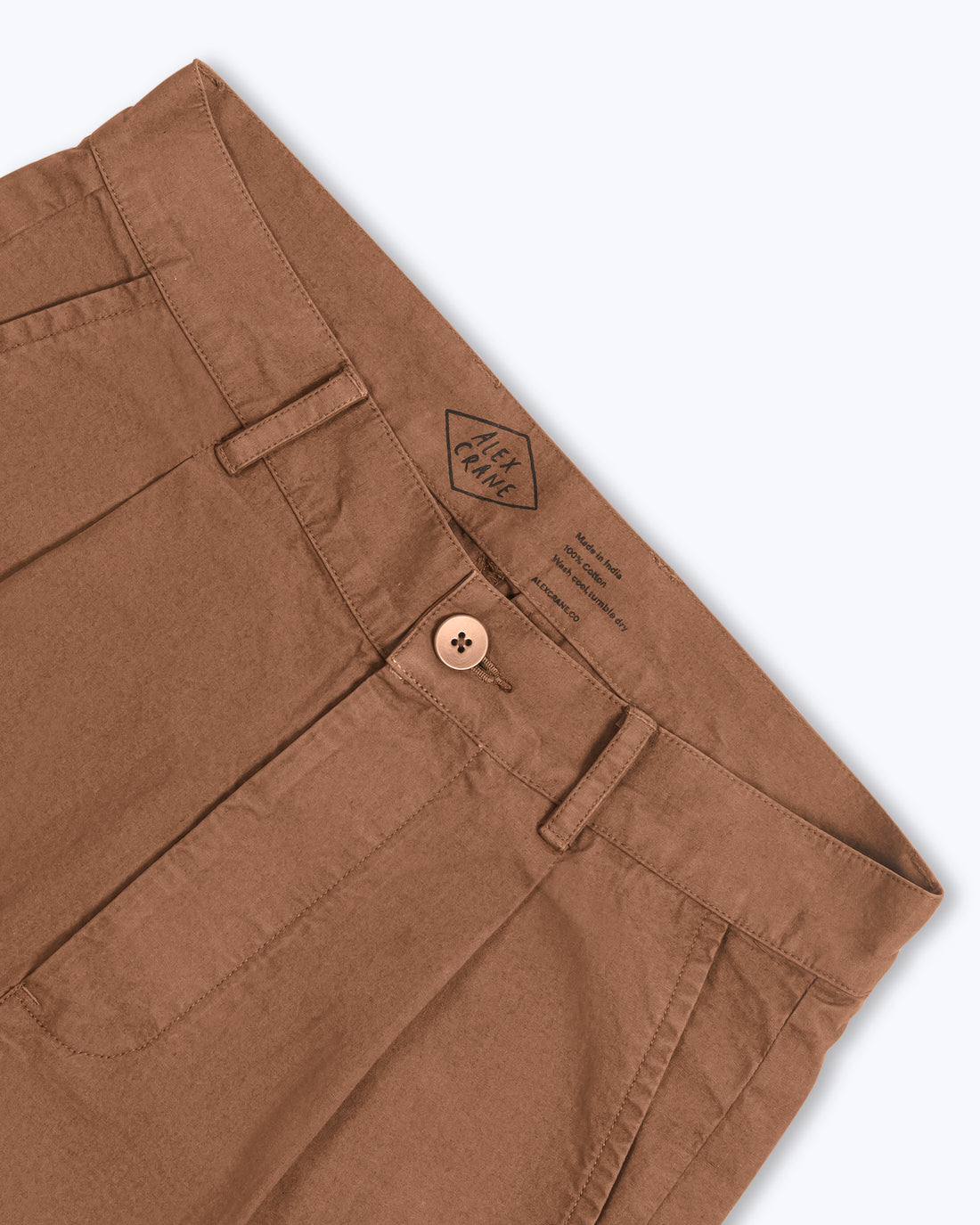 Organic Cotton Alta Pleated Trousers / Redwood Brown
