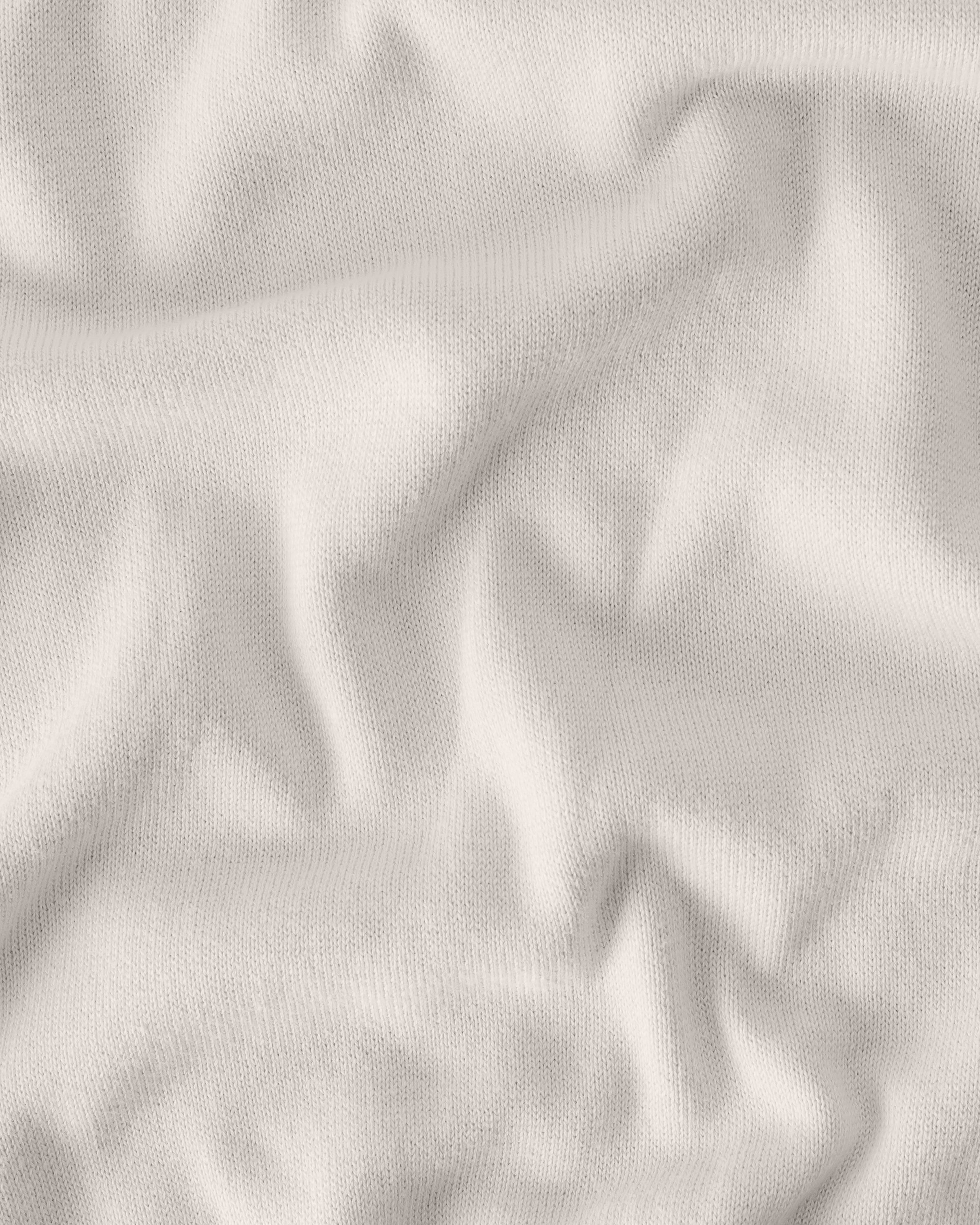 Feather Organic Cotton Knit Long Sleeve Polo / Cream Off White