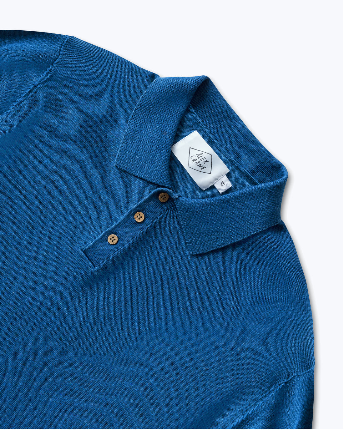 Feather Organic Cotton Knit Long Sleeve Polo / Royal Blue King