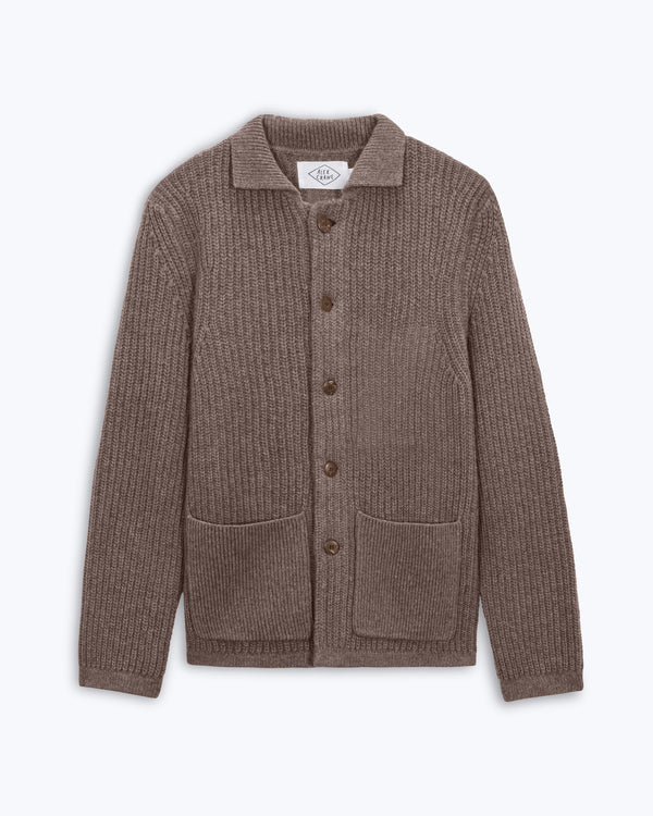 Knit Kite Heavyweight Merino Wool Jacket / Faded Brown Coffee